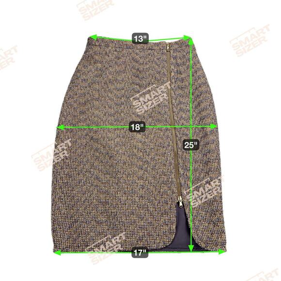 J. Crew Gold Metallic Sparkle Tweed Pencil Skirt Purple Gold Zip Front Size 10 - Picture 7 of 11